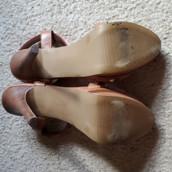 BCBG Paris mahogany/coral sandals, size 9 - Picture 4 of 4